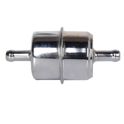 40 Micron Chrome Fuel Filter Fits 3/8 Inch Hose for Carbureted Applications